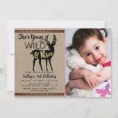 Young Wild & Three Girls 3rd誕生日招待状 招待状 (正面)