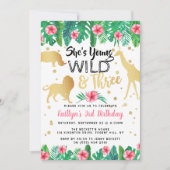 Young Wild & Three Girls 3rd誕生日招待状 招待状 (正面)