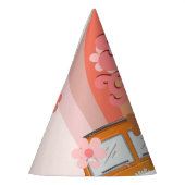 Young wild & Three Groovy daisy 3rd Birthday Party パーティーハット (左)