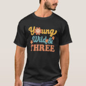 Young Wild Three Happy Birthday I Am Three Retro G Tシャツ (正面)
