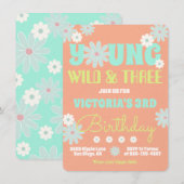 Young Wild & Three Hippie Birthday Party Invitatio 招待状 (正面/裏面)