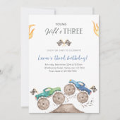 Young, Wild & Three Monster Truck 3rd Birthday 招待状 (正面)