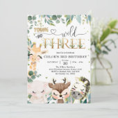 Young Wild & Three Party Animals Boy 3rd Birthday 招待状 (スタンド正面)