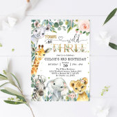 Young Wild & Three Party Animals Girl 3rd Birthday 招待状