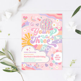 Young Wild & Three Rainbow Disco Sun 3rd Birthday 招待状