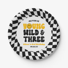 Young Wild & Three Retro Third 3rd Birthday Party ペーパープレート