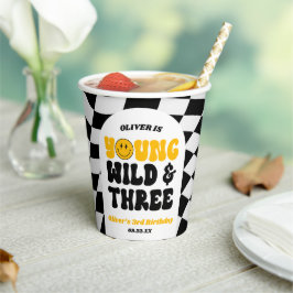 Young Wild & Three Retro Third 3rd Birthday Party 紙コップ