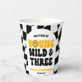 Young Wild & Three Retro Third 3rd Birthday Party 紙コップ (裏面)