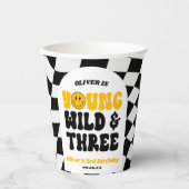 Young Wild & Three Retro Third 3rd Birthday Party 紙コップ (正面)