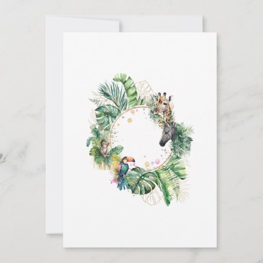 Young Wild & Three Safari Animals 3rd Birthday 招待状 (裏面)