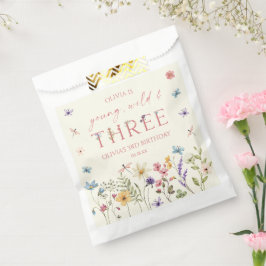 Young Wild & Three Wildflower 3歳の誕生日パーティー フェイバーバッグ