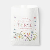 Young Wild & Three Wildflower 3歳の誕生日パーティー フェイバーバッグ (正面)