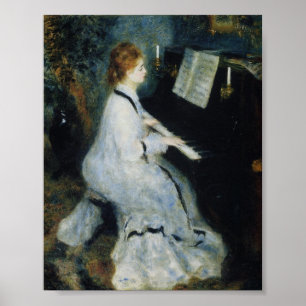 Young Woman at the Piano byルノアール ポスター