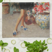 Young Woman Celebrating Victory (Vincenzo Irolli) キッチンタオル (折り畳み)