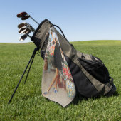 Young Woman Celebrating Victory (Vincenzo Irolli) ゴルフタオル (グリーン)