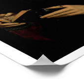 Young Woman Reading a Book of Hours (oil on panel) ポスター (角)