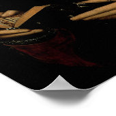 Young Woman Reading a Book of Hours (oil on panel) ポスター (角)