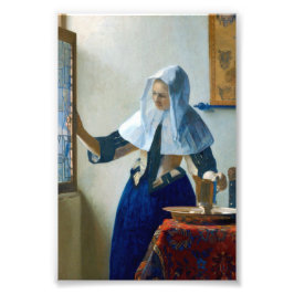 Young Woman with a Water Pitcher by Vermeer フォトプリント