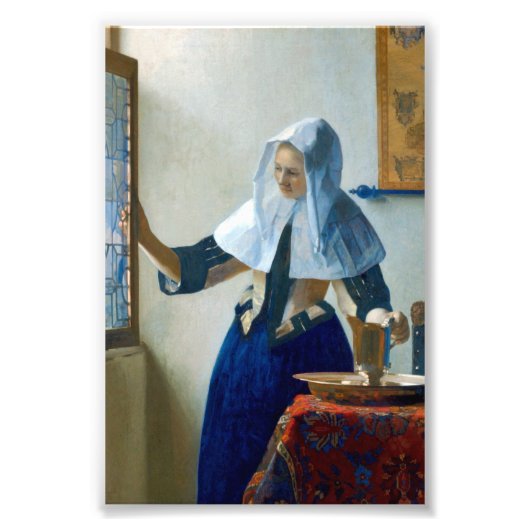 Young Woman with a Water Pitcher by Vermeer フォトプリント (正面)