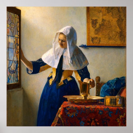 Young Woman with a Water Pitcher by Vermeer ポスター (正面)