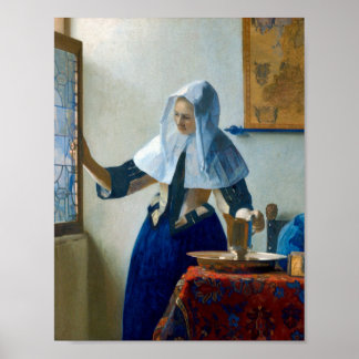 Young Woman with a Water Pitcher by Vermeer ポスター