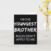Youngest Brother Shirt Rules Don't Apply To Me Fun カード (黄色い花)