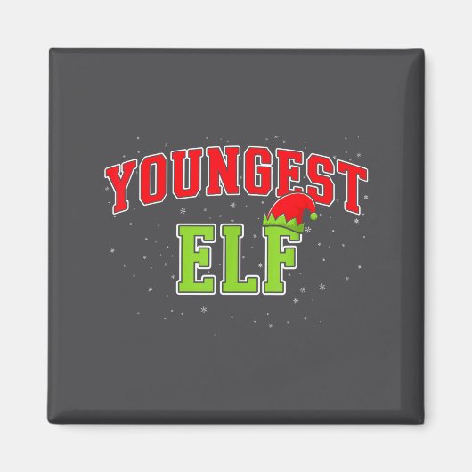 Youngest Elf Christmas Family Matching Group Xmas  マグネット (正面)