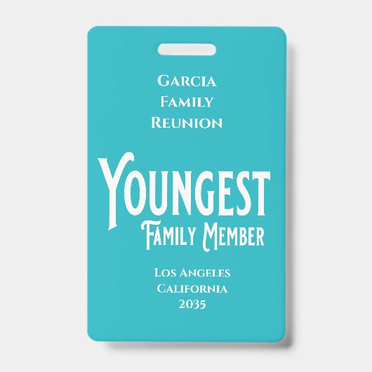 Youngest Family Member Family Reunion バッジ (表面)