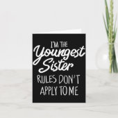 Youngest Sister Shirt Rules Don't Apply To Me Funn カード (正面)