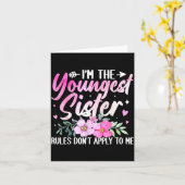 Youngest Sister Tee Rules Don't Apply To Me Funny  カード (黄色い花)