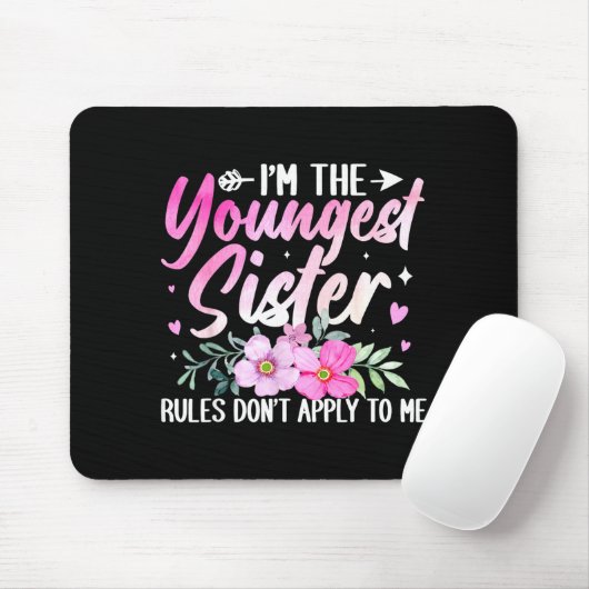 Youngest Sister Tee Rules Don't Apply To Me Funny  マウスパッド (マウス)
