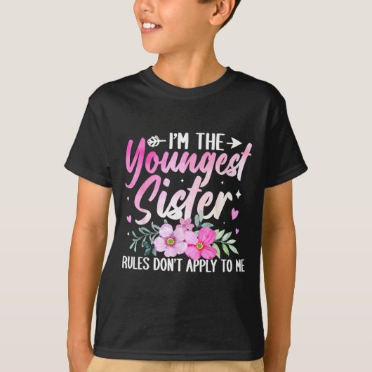 Youngest Sister Tee Rules Don't Apply To Me Funny  Tシャツ (正面)