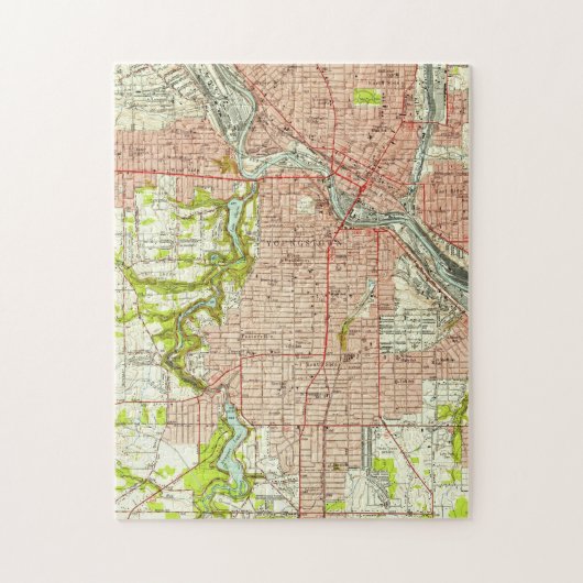Youngstownオハイオ州(1951年)のヴィンテージの地図 ジグソーパズル (縦)
