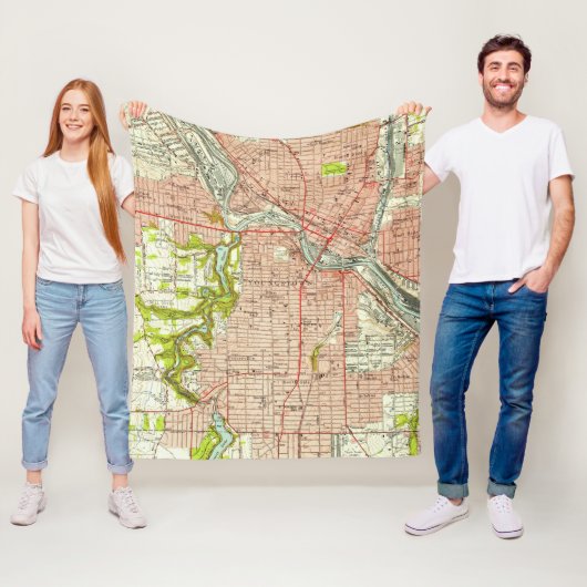 Youngstownオハイオ州(1951年)のヴィンテージの地図 フリースブランケット (インサイチュ)