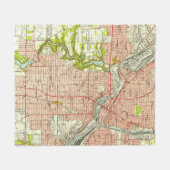 Youngstownオハイオ州(1951年)のヴィンテージの地図 フリースブランケット (正面(横))