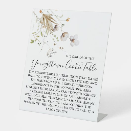 YOUNGSTOWNクッキーテーブル結婚の署名 台座サイン (正面)