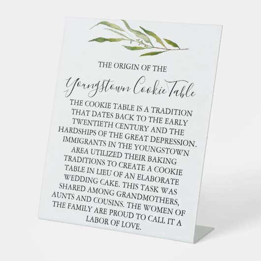 YOUNGSTOWN COOKIE TABLE結婚のサイン 台座サイン (正面)