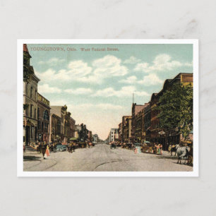 Youngstown OH、西連邦通り、1910年 ポストカード