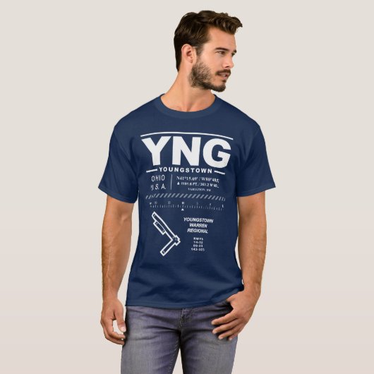 Youngstown Warren地域空港YNG Tシャツ (正面フル)