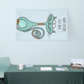 YOURテキストとカラーおもしろいキャットカスタムバナー 横断幕 (トレードショー)