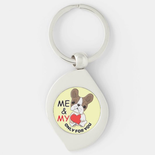 YOURハート_Metalキーチェーンスワールイエローを使用 キーホルダー (正面)