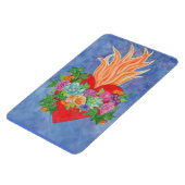 YOUR写真テンプレートまたはバーニングハート&花 マグネット (左側)