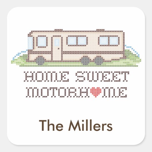 Your カスタマイズ Motor Homeステッカー スクエアシール (正面)
