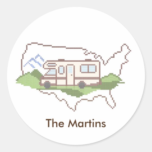 Your カスタマイズ Road Trip USAステッカー ラウンドシール (正面)