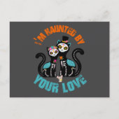 Your 幽霊のよく出る Love Sugarスカル猫 ポストカード (正面)
