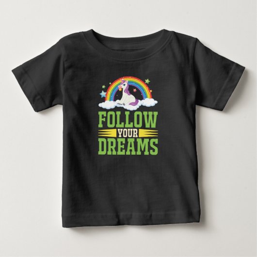 Your 後を追 Dreams Unicorn Tee – キッズ ベビーTシャツ (正面)