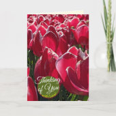 Your 考える Red Tulips Flower Greetings カード (正面)