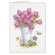 Your 考え Card Tulip in Pail Greeting Card