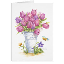 Your 考え Card Tulip in Pail Greeting Card