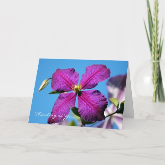 Your 考え Purple Clematis Greeting Card カード (正面)